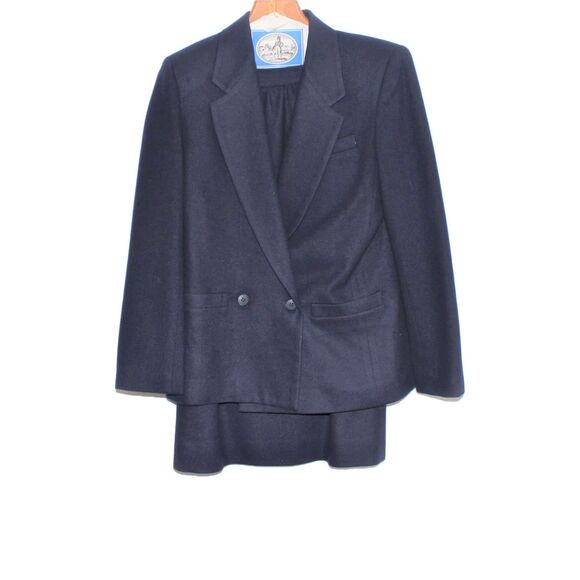 Vintage Lord & Taylor Woman's Size 6 Blue Skirt Suit Wool Blend - Picture 1 of 6
